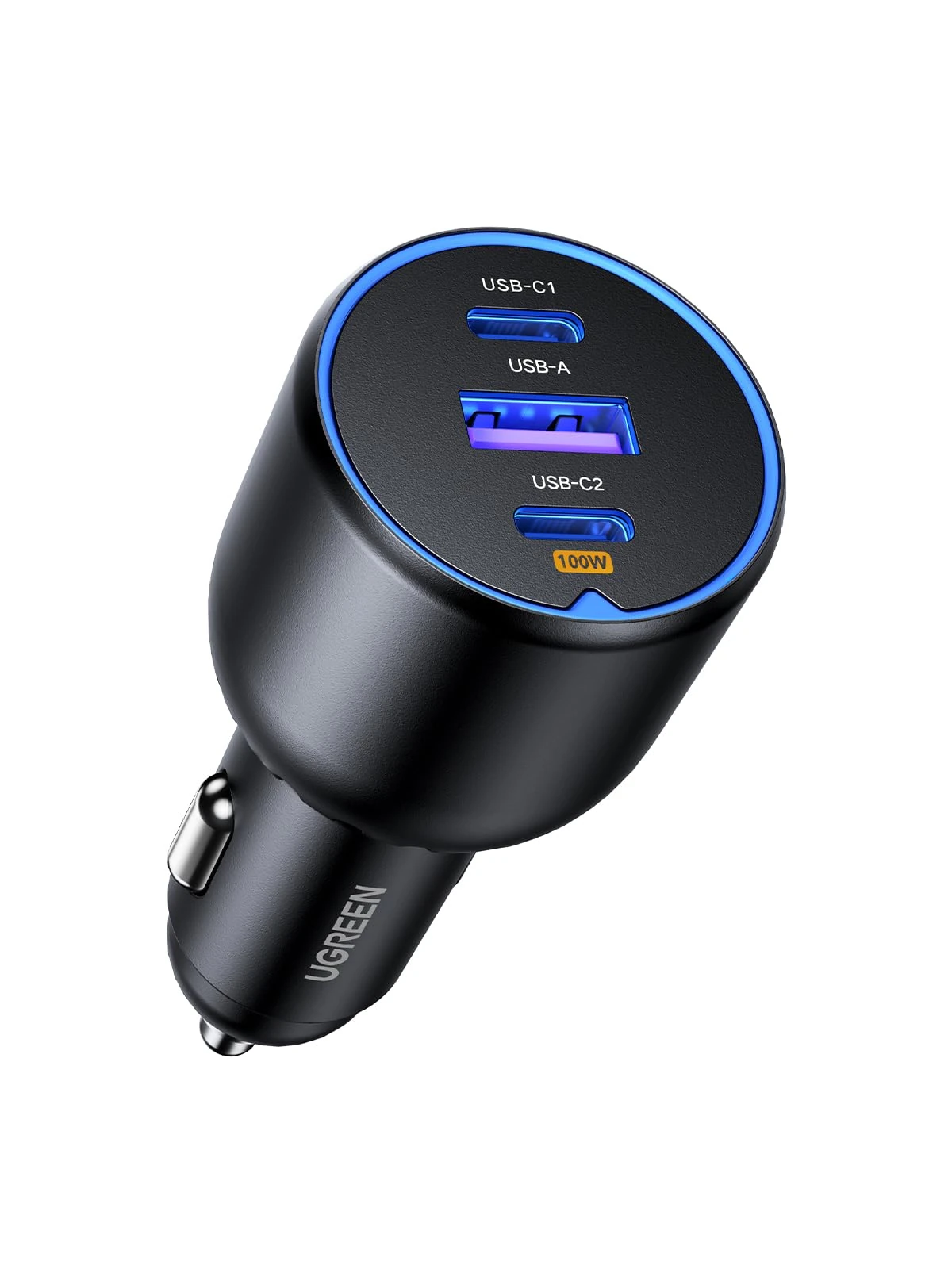 UGREEN Car Charger 130W USB C Fast Car Charge, 3-Port Cigarette Lighter USB Charger 12V Socket Compatible with iPhone 17/16/16 Plus/16 Pro/16 Pro Max/15/14/13/12,Surface Pro,Galaxy S25/S24
