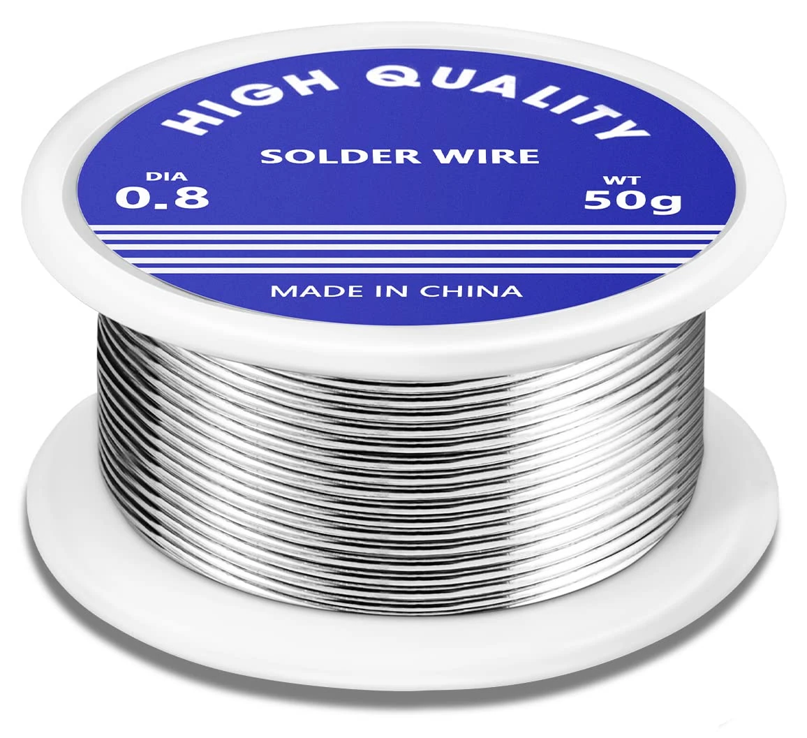 Solder Wire,0.8mm Soldering Wire Lead Free Sn99.3 Cu0.7 with Rosin Core for Electronic Electrical Soldering Components Repair and DIY. (50 G)