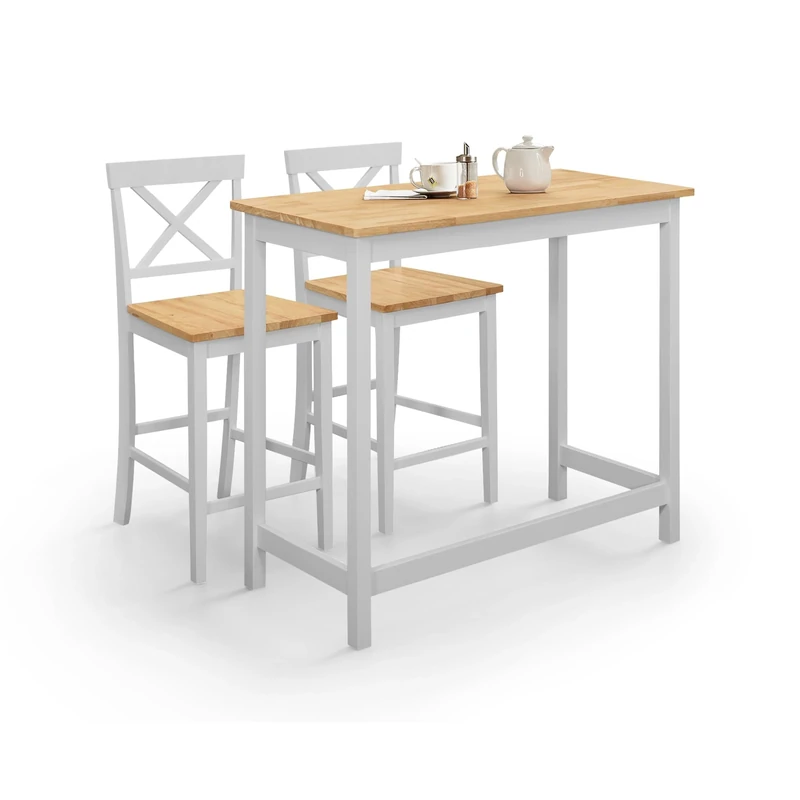 Julian Bowen Marlow Bar Set-Elephant Grey & Oak, One Size