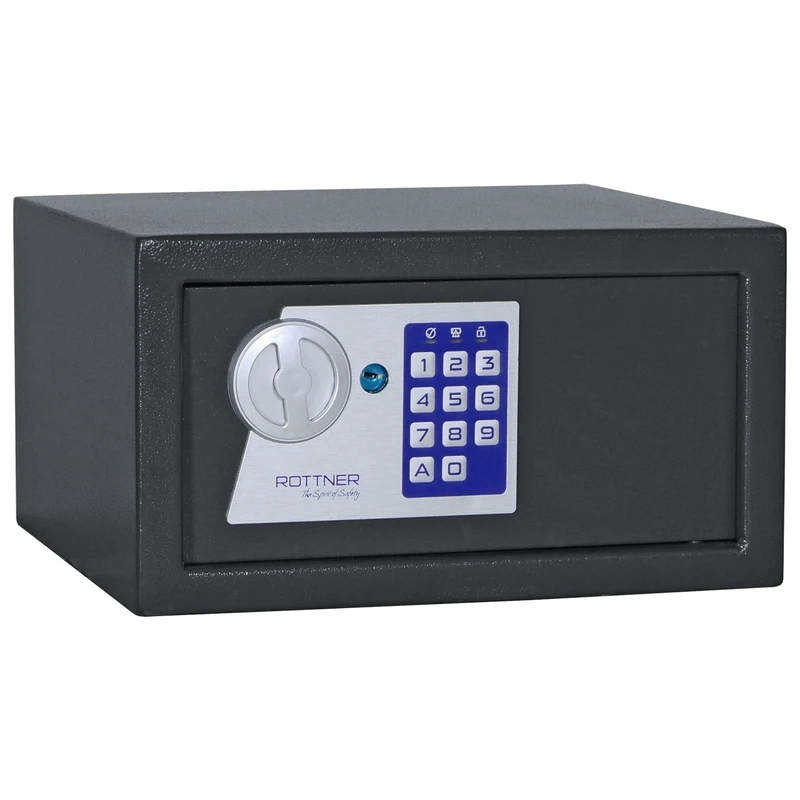 Rottner Furniture Safe Jupiter 2, Electronic Lock with Mechanical Emergency Opening and 2 Keys, Anthracite, WxHxD 31x17x28 cm, including Mounting Material, Felt Insert