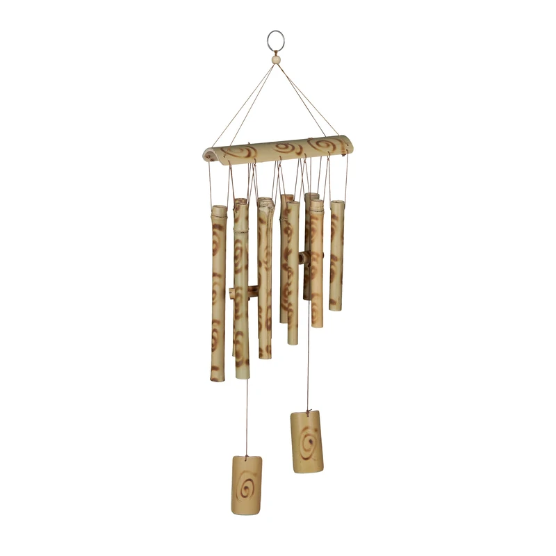 Relaxdays Wind Chime Bamboo, Brown, 60 x 18 cm - Image 1