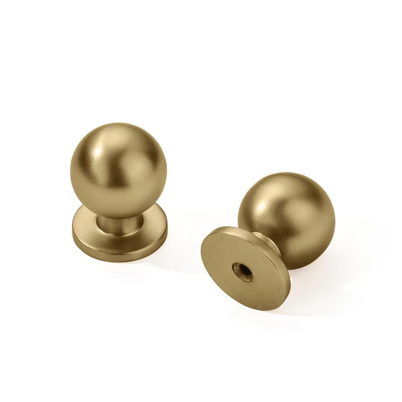 Glattol Khtumeware 20 Pack Champagne Bronze Cabinet Handles - 1 Inch Single Hole Knobs and Pulls for Drawers, Dressers, and Bathroom Cabinets