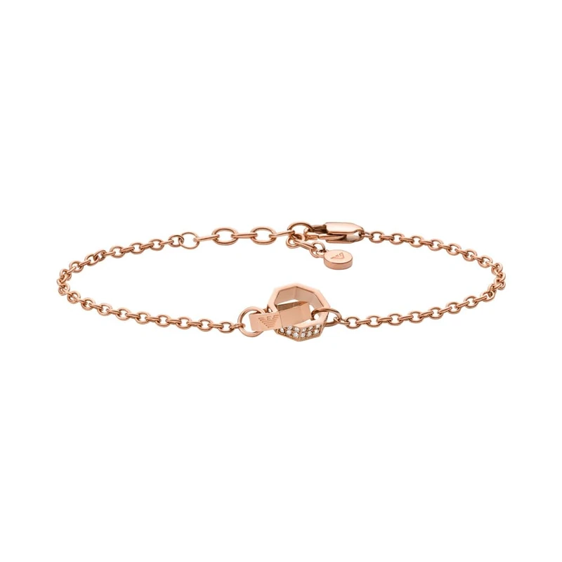 Emporio Armani Women's stainless steel or brass with Rose gold tone lobster clasp closure bracelet