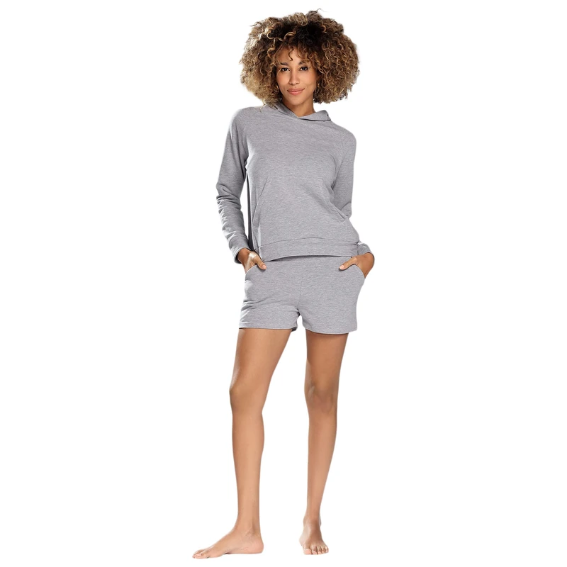 DKaren Women's Koko Jogging Suit Set Cotton Clothes, Gray, M - Image 1