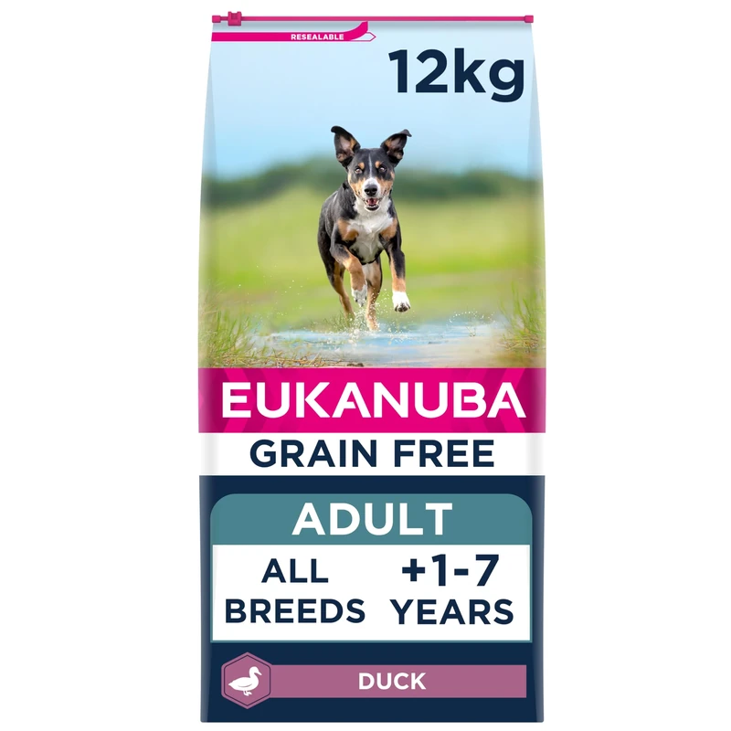 Eukanuba Grain Free Complete Dry Dog Food for Adult Dogs with Duck 12 kg