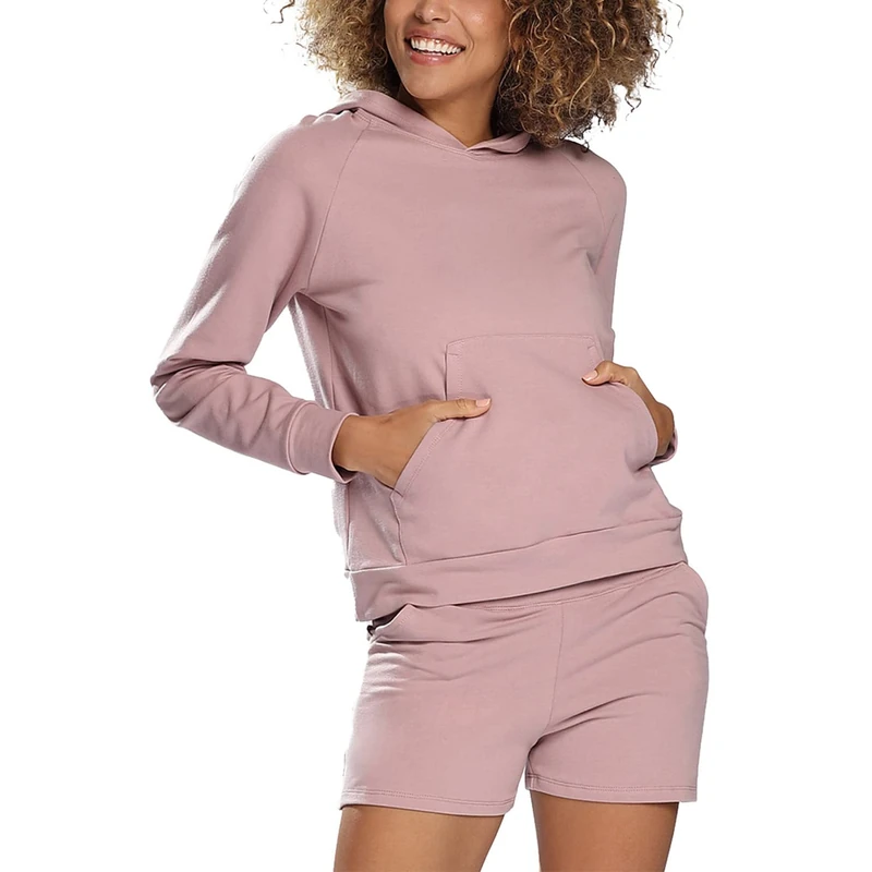 DKaren Women's Jogging Suit Set Cotton Koko Clothes, pink, XXL