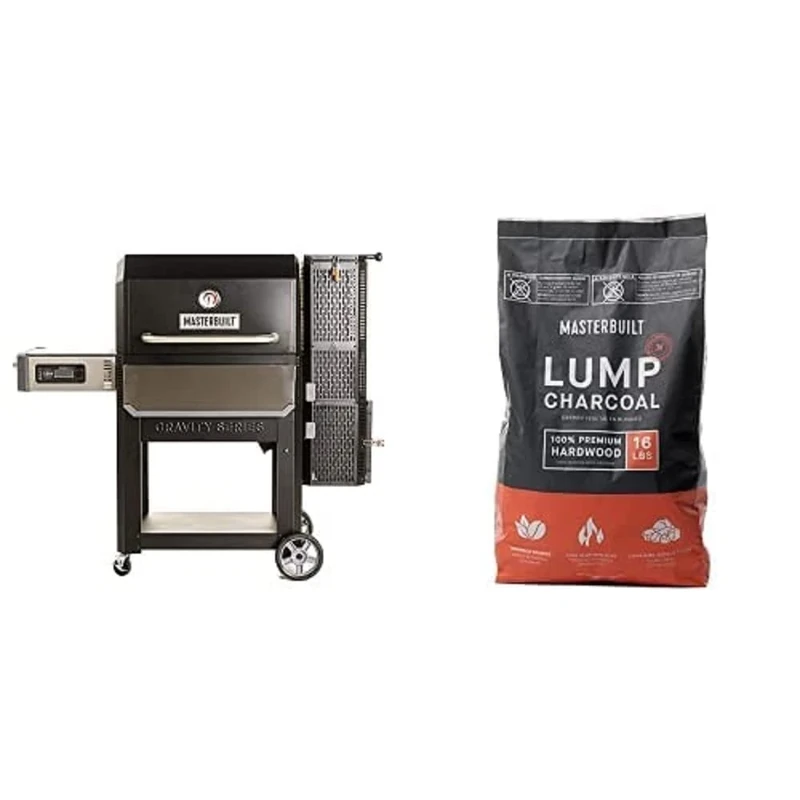 Masterbuilt MB20041320 Gravity Series 1050 + Masterbuilt MB20091621 Natural Reusable Lump Charcoal
