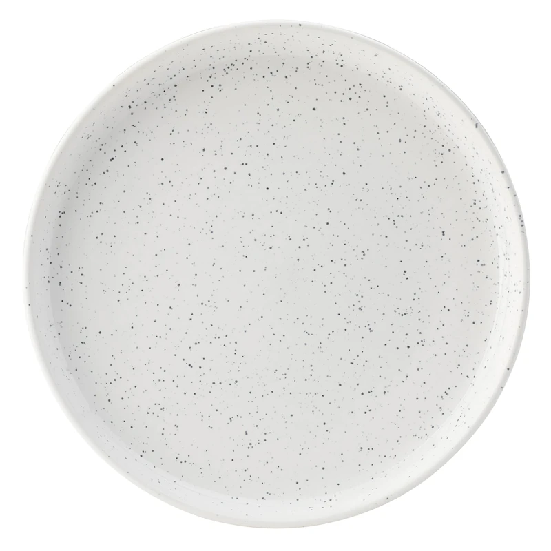 Raw White Plate 10inch/25cm - Pack of 6 - Tableware, Two-Toned Vitrified Porcelain Crockery