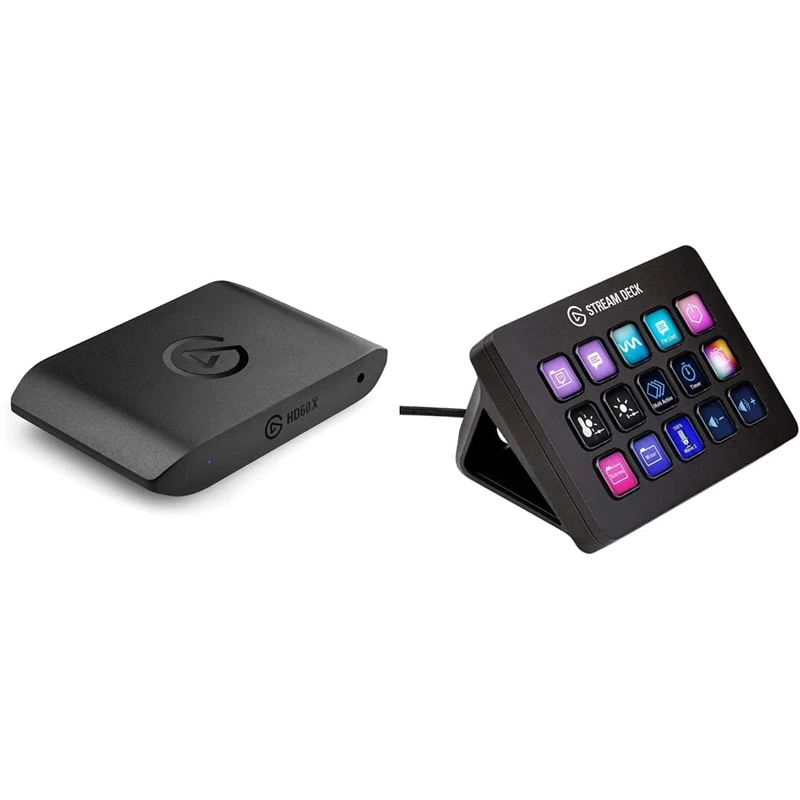 Elgato HD60 X - Stream and record in 1080p60 HDR10 or 4K30 with ultra-low latency on PS5, PS4/Pro, Xbox Series X/S, Xbox One X/S & Stream Deck MK.2 – Studio Controller, 15 macro keys, Black