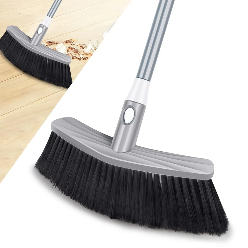 Broom Indoor Sweeping Broom Brush with Long Handle, UMAYCOOL Kitchen Indoor Floor Brush with Dense Soft Bristles Perfect for Sweeping Room Office Kitchen
