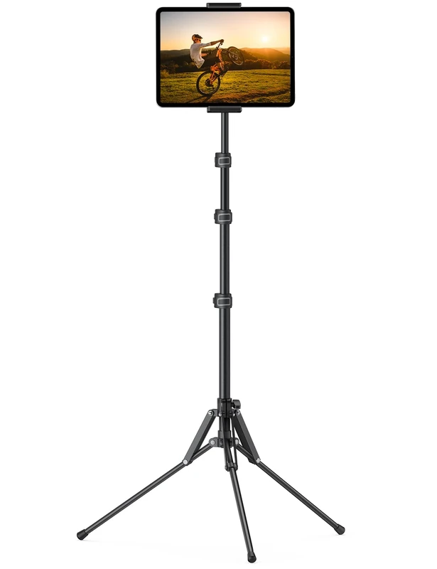 Lamicall iPad Tripod Stand, Tablet Floor Stand 65" ipad Holder Mount with Adjustable Height for Live Stream/Watching, for iPad Pro 12.9/11, Air Mini 6 5 4 3 2, iPhone and 4.7-13" Tablet and Phone