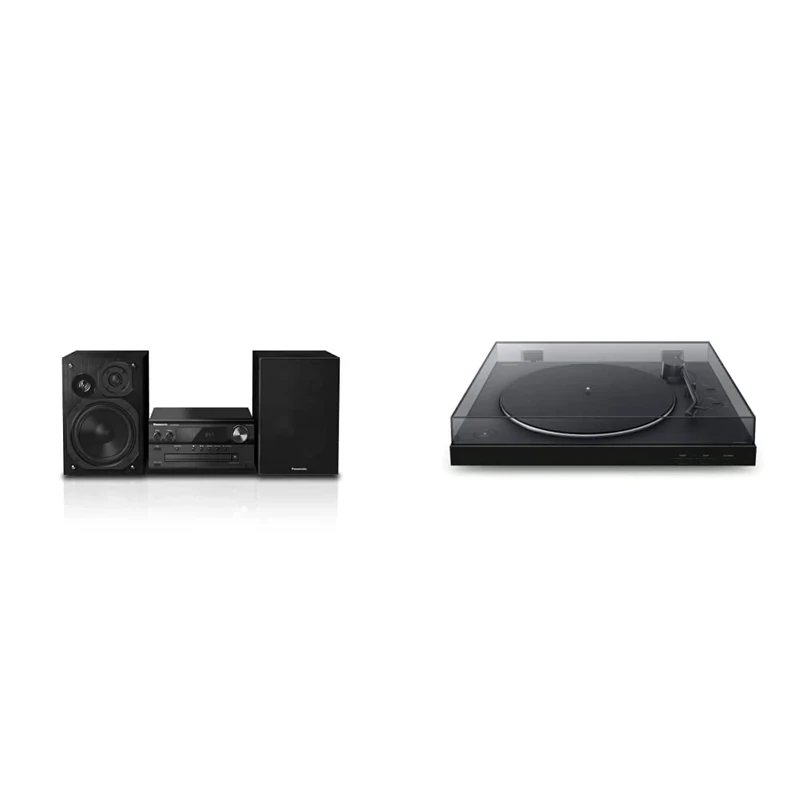 Panasonic SC-PMX92EB-K Micro Hi-Fi System with Bluetooth and DAB+ & Sony PS-LX310BT Bluetooth Turntable with built-in Phono Pre-Amp, 2 speeds and 3 gain modes, Black