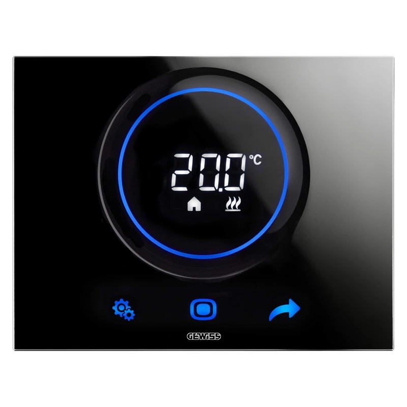 Gewiss Thermo Ice Wi-Fi Wall Thermostat, Black, Chorus