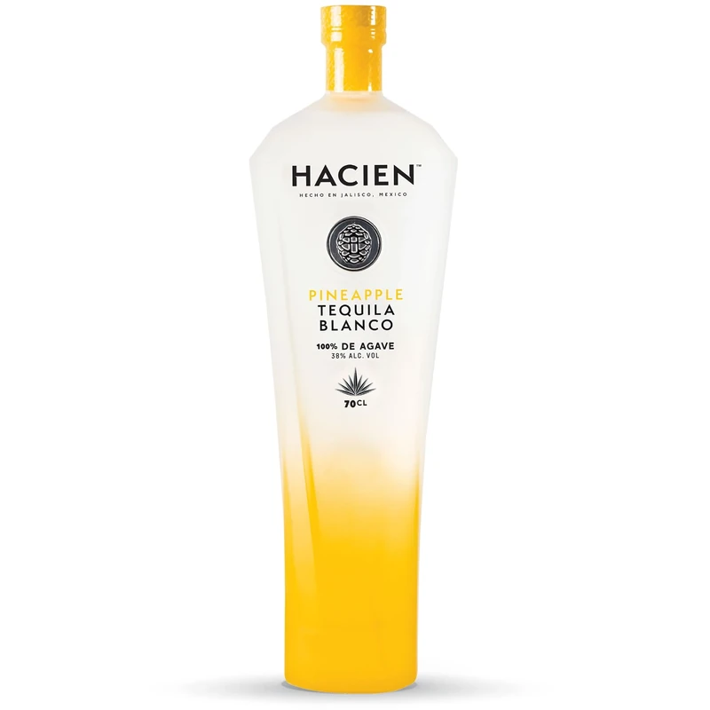 HACIEN Pineapple Blanco Tequila | 70cl | 38% ABV | 100% Blue Weber Agave Tequila Infused with Pineapple | Double Distilled Fruit-Infused Mexican Spirit | Serve Neat, On the Rocks or in Cocktails