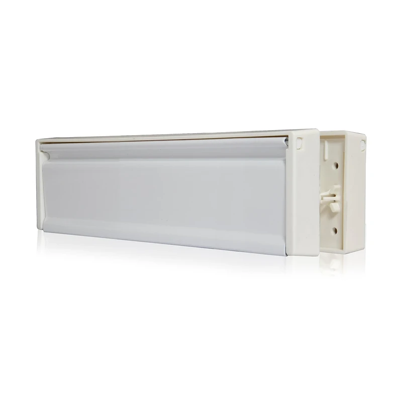 Xfort MailPlate Surround 10" Letterplate White, Premium Draught Proof Postal Letterbox, Telescopic Sleeved Letter Box For Wooden, Composite And uPVC Midrail Doors With 40-80mm Door Thickness.