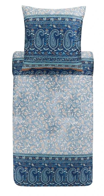 Bassetti Como G1 9323946 Bed Linen Set Made of Cotton Mako Satin in Grey 2-Piece with Zip Closure 155 x 220 cm / 80 x 80 cm