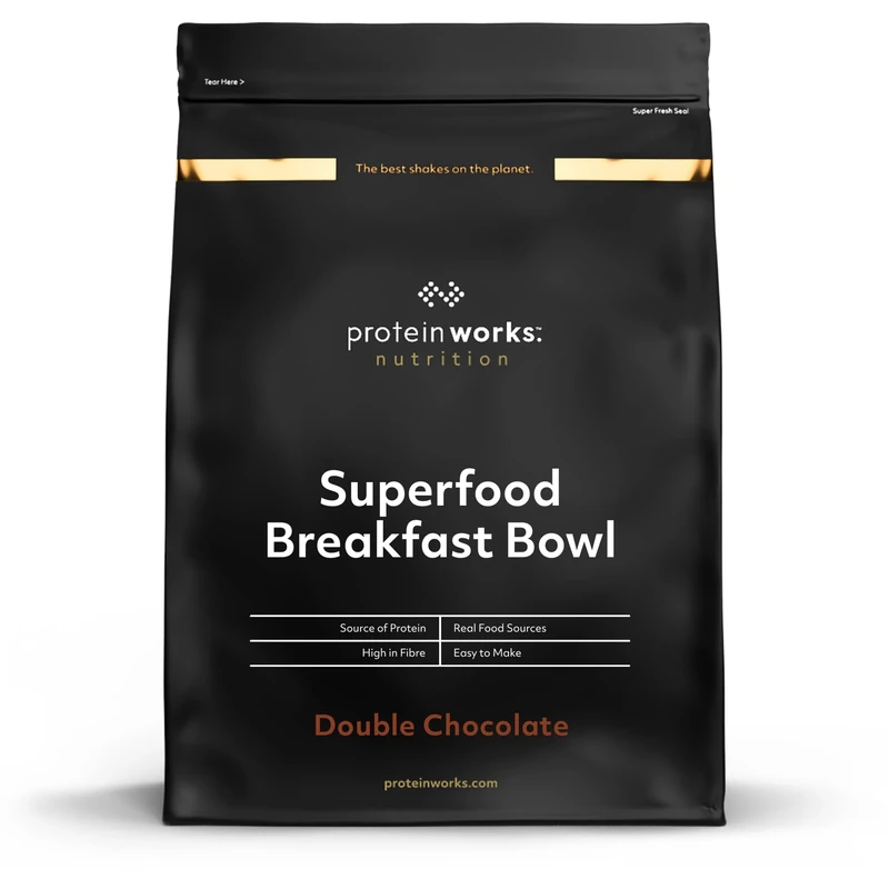 Protein Works | Superfood Breakfast Bowl - GOLD Innovation, Award-Winning Protein Cereal, High Protein Breakfast, Grains, Seeds, Oats, High Fibre, Double Chocolate, 40 Servings, 2.4kg