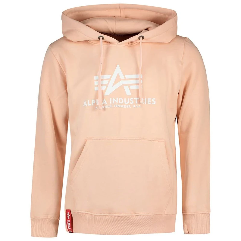 Alpha Industries Basic Hoody Hooded Sweat for Men Pale Peach