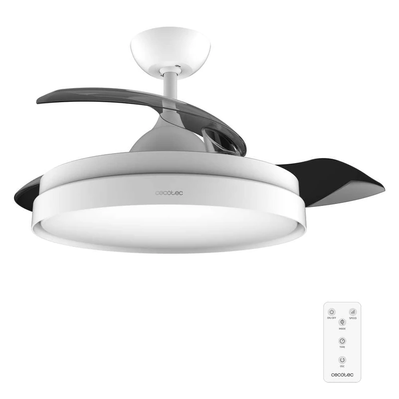 Cecotec Ceiling Fan EnergySilence Aero 470. 55 W, Remote Control, 106 cm Diameter, 3 Blades, 3 Speeds, Black Winter Function (Diameter 132 cm, Grey)