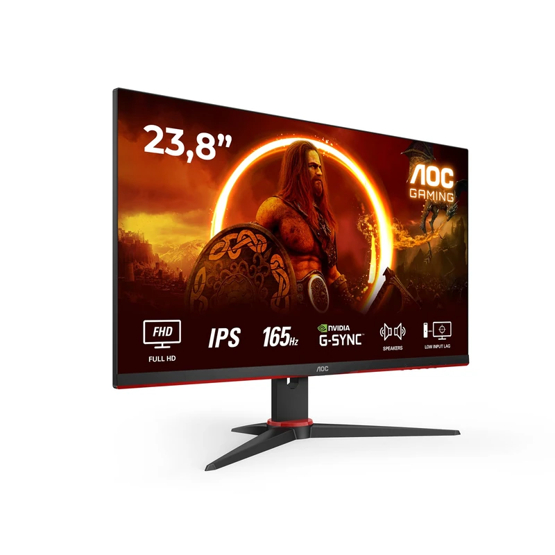 AOC Gaming 24G2SPAE - 24 Inch FHD Monitor, 165Hz, 1ms MPRT, IPS, AMD FreeSync Premium, Speakers, Low input Lag, Shadow control (1920 x 1080 @165Hz, 350 cd/m², HDMI 1.4/DP 1.2)