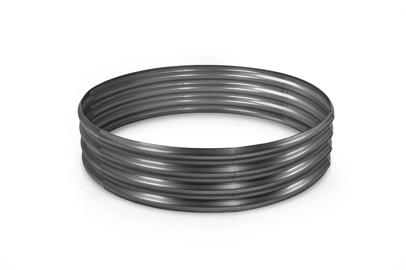 Land Guard Galvanized Raised Garden Bed Kit, Planter Boxes Outdoor, Round Large Metal Garden Beds for Vegetables(Gray)……