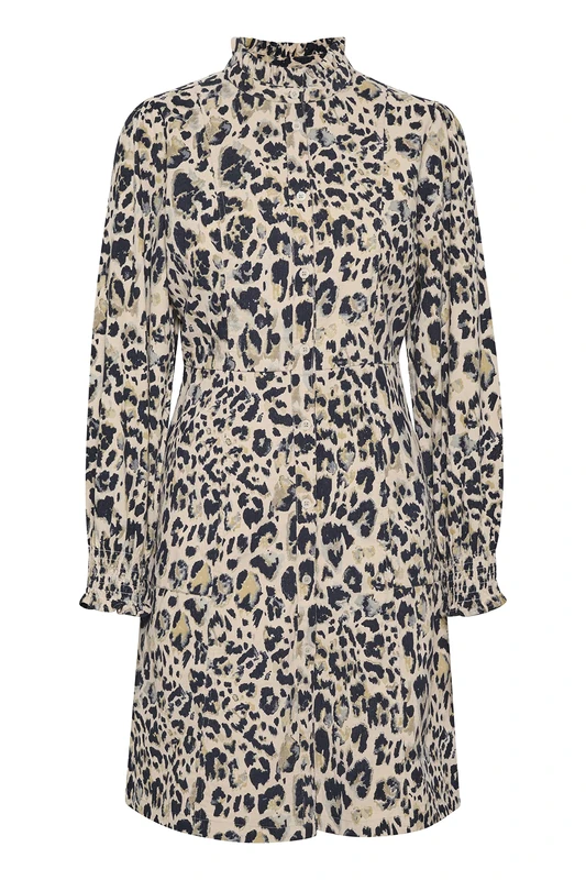Part Two Women's Ruthiepw Dr Casual Dress, Neutral Leo Print, UK 10.5