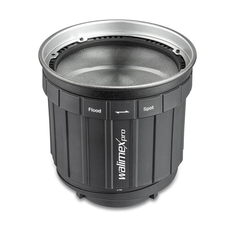 Walimex pro Zoomspot Attachment 2 x Bowens Mount - Continuously Adjustable Spotlight from 12° to 40°, for LEDs up to 350 W, Heat Resistant up to 100 °C, Compatible with Bowens/Walimex Pro Connections