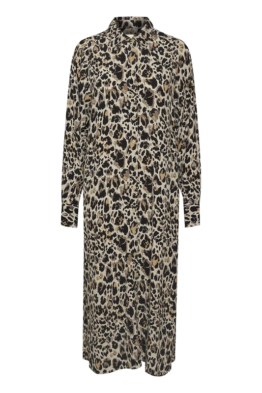 Part Two Women's Marlaspw Dr Casual Dress, Neutral Leo Print, UK 4