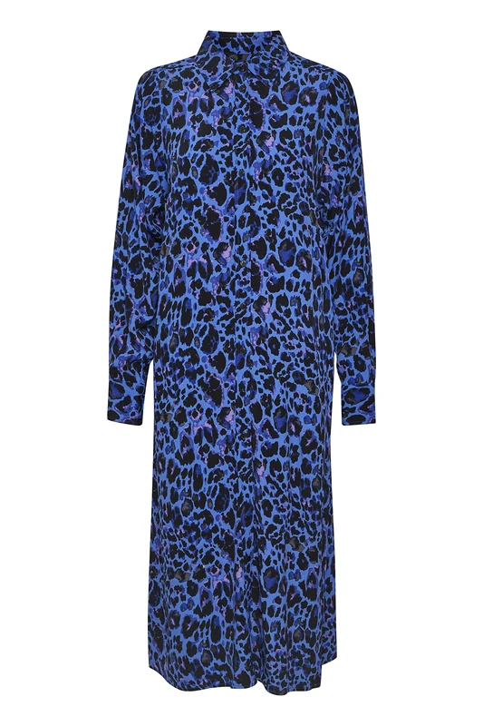 Part Two Women's Marlaspw Dr Casual Dress, Blue Beanie Leo Print, UK 6