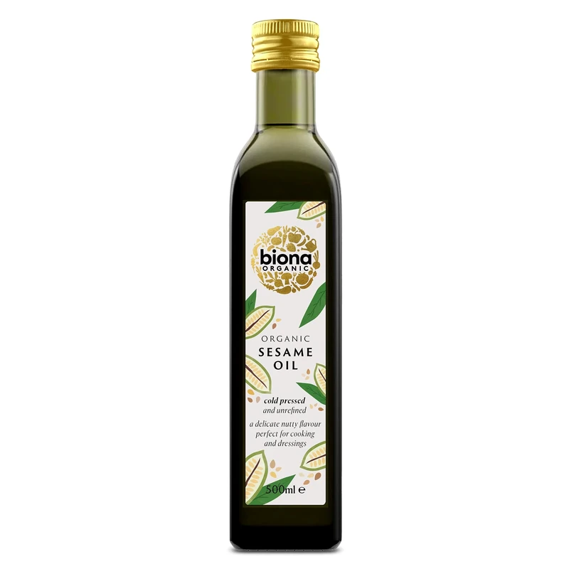 Biona Organic Sesame Seed Oil, 500ml - From Organic Sesame Seeds - Cold Pressed and Unrefined - Delicate Nutty Flavour - Multi-purpose Oil