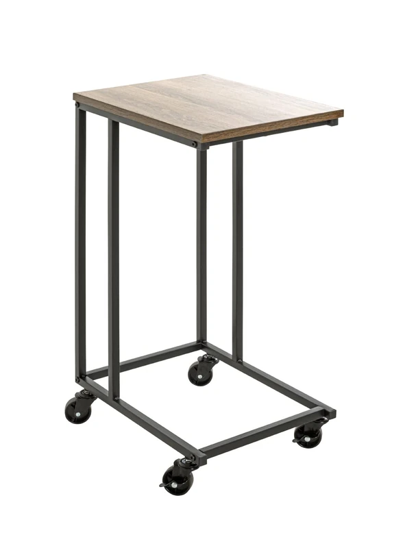 HAKU Möbel Trolley Oak, Black, Mdf, Metal - Size: W 30 cm X H 67 cm X D 40 cm, Style: Modern
