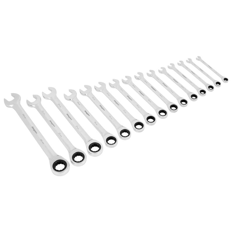 Sealey 15pc Combination Ratchet Spanner Set S01247