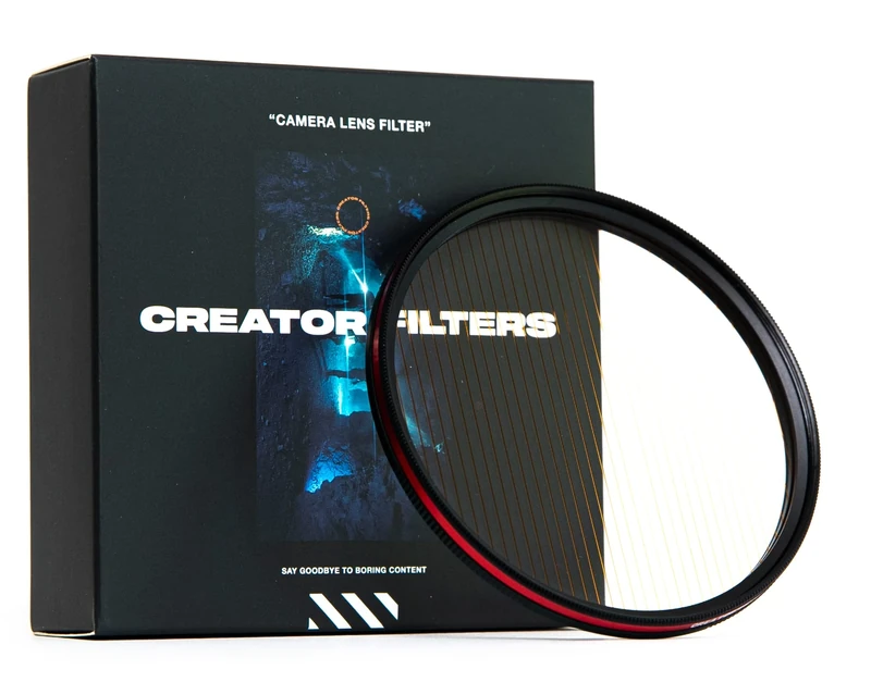 CREATOR FX Gold Anamorfake Streak Special Effects Lens Filter | Anamorphic Orange Light Flare Effect Filter for Camera Lens (Fits 82mm, 77mm, 72mm, 67mm)