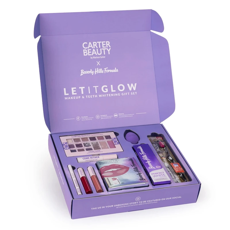 Carter Beauty Let It Glow Make Up and Teeth Whitening Set for Women 10 Pc - Image 1
