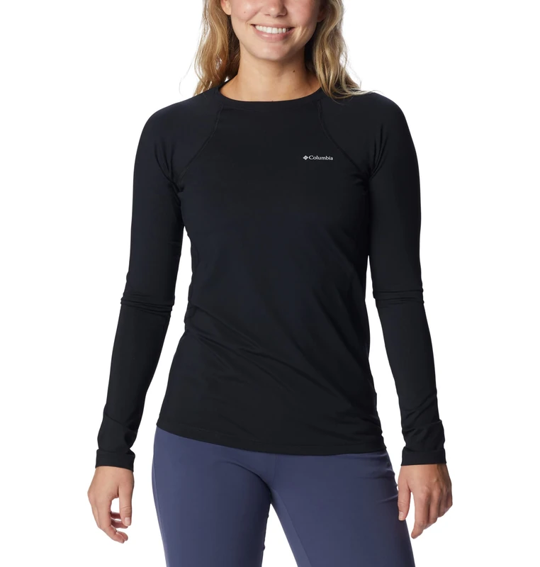 Columbia Women's Long Sleeve Baselayer, Midweight Stretch Black