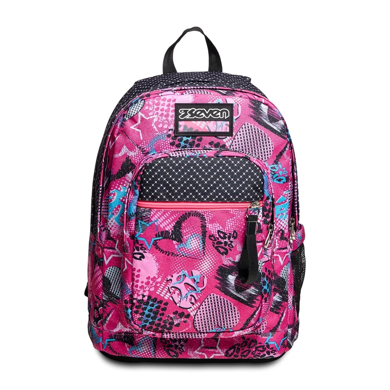 Seven New Fit Backpack, Glamheart Girl, Purple, Double Compartment, School and Travel