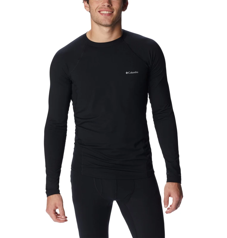 Columbia Men's Long Sleeve Baselayer, Midweight Stretch Black