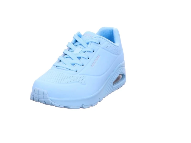 Skechers Women's Uno Stand on Air Sneaker, Light Blue Durabuck Mesh, 5.5 UK