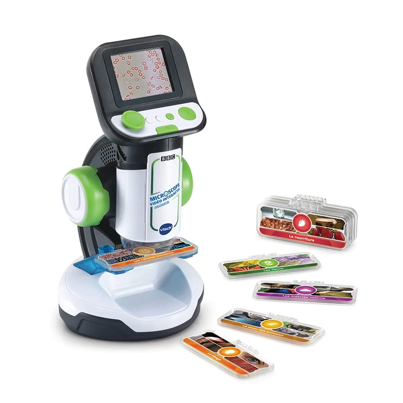 Vtech 80-616105 Genius XL Microscope, White/Green/Black — FR VERSION