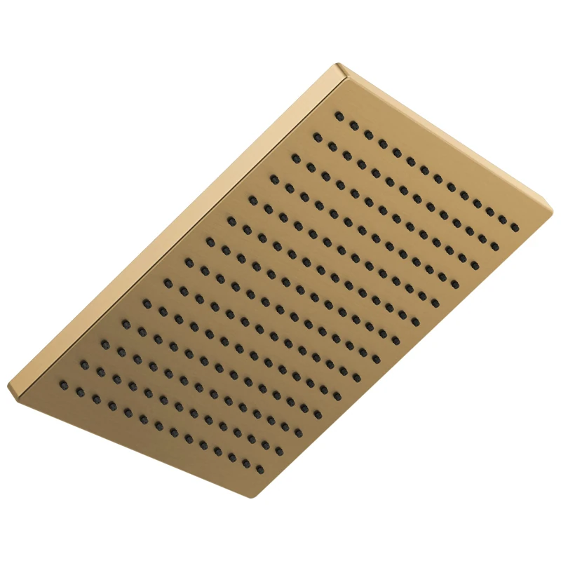 Delta Brushed Gold Square Rain Shower Head, 12 Inch Metal Large Shower Head Rainfall, Overhead Rain Showerhead, 2.5 GPM Flow Rate, Lumicoat Champagne Bronze 52159-CZ-PR25