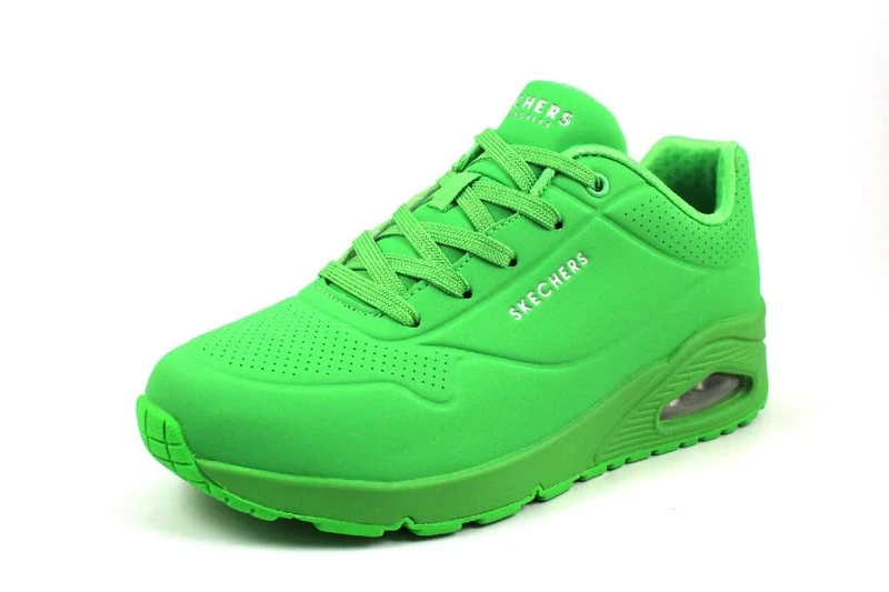 Skechers Women's 73690 GRN Trainers, Green Durabuck/Mesh, 3.5 UK - Image 1