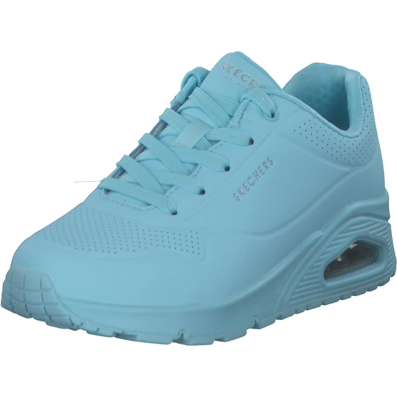 Skechers Women's Uno Stand On Air Trainers, Light Blue Durabuck / Mesh, 4 UK