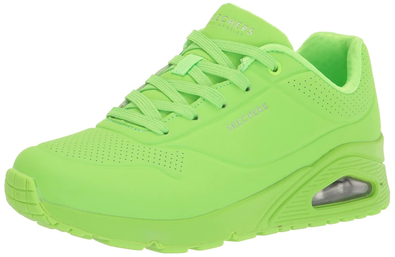 Skechers Women's Uno Night Shades Sneaker, Green, 3.5 UK