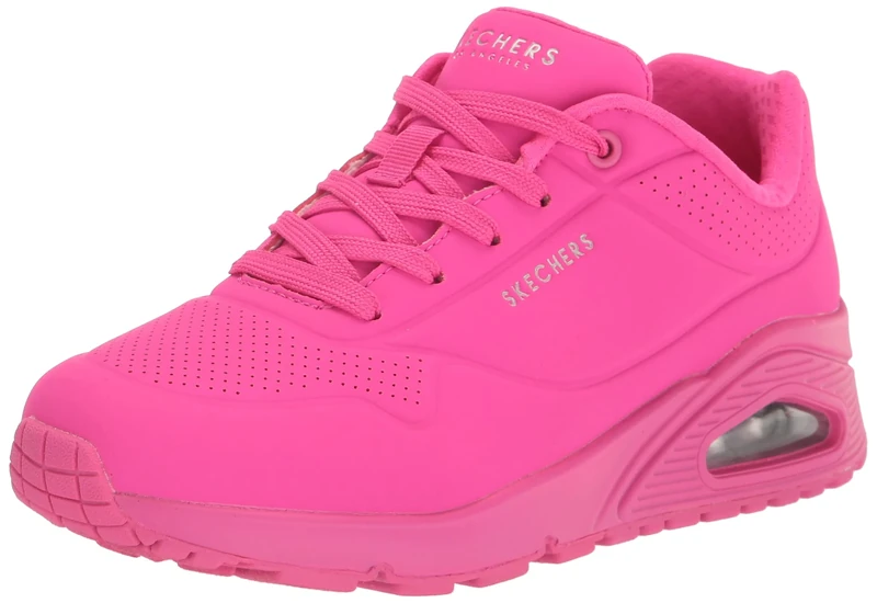 Skechers Women's Uno-Night Shades Sneaker, Hot Pink, 5 UK