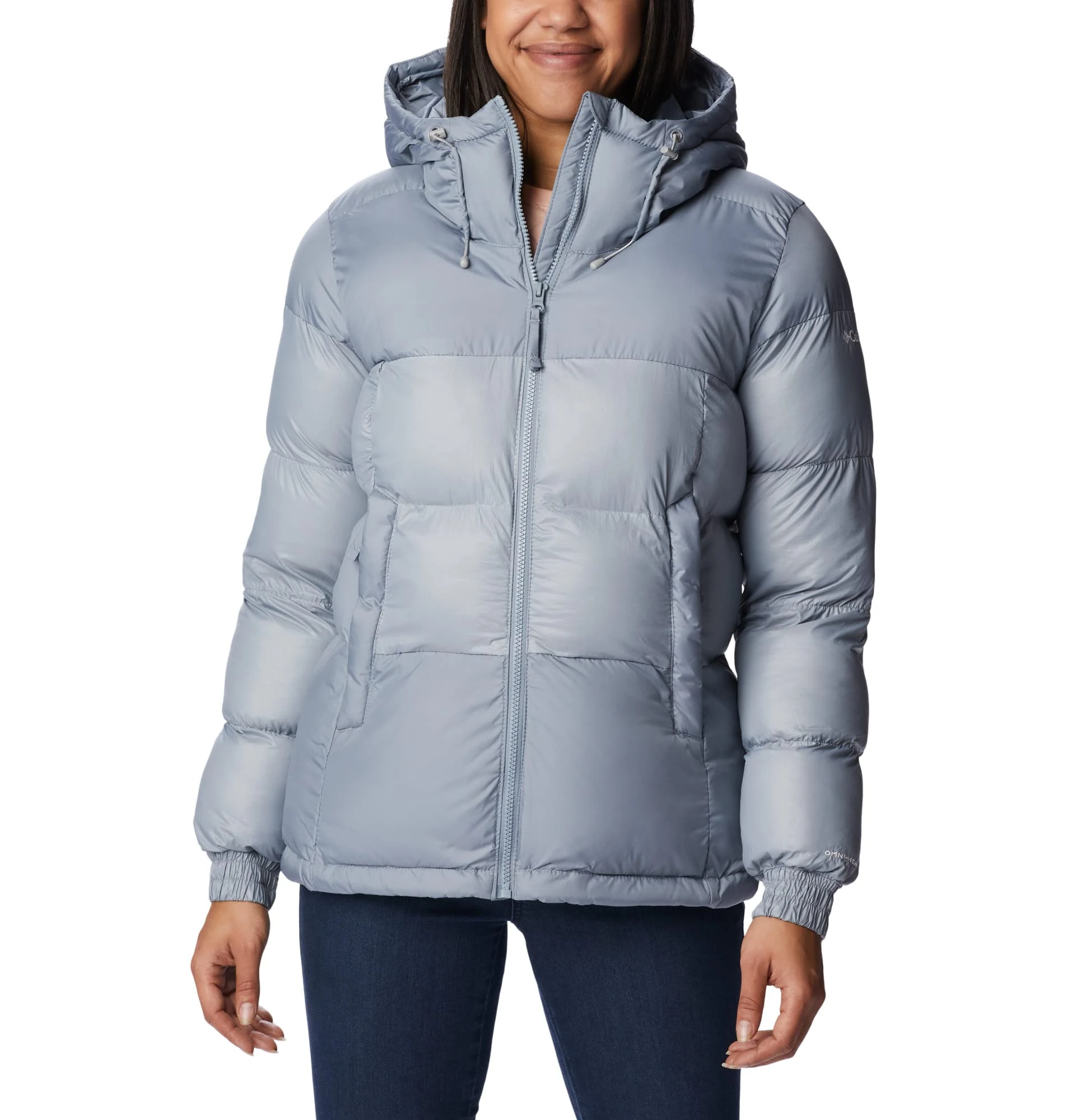 Columbia Women's Pike Lake 2 Hooded Insulated Jacket, Hooded Puffer Jacket, Tradewinds Grey, Size S