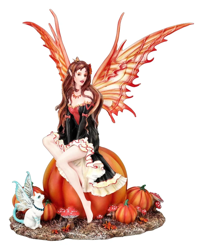 Pacific Giftware Fairy Figurine with Pumpkin Pumpkin Fairy by Amy Brown - Fairy Angel Statue