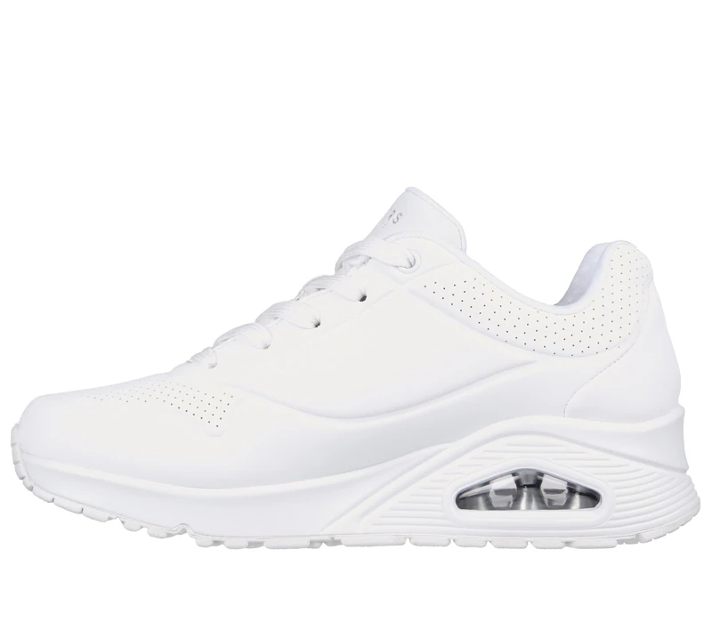 Skechers Women's Uno Stand On Air Trainers, White, 8 UK Wide