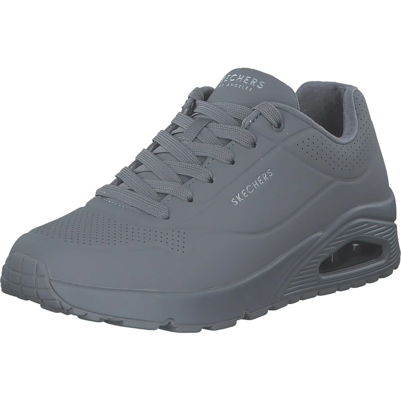 Skechers Men's Uno Stand on Air Sneaker, Light Grey Durabuck Mesh, 6.5 UK