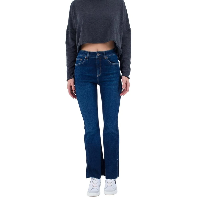 Hurley Women's W Oceancare High Rise Slim Flare Denim Casual Pants, Denim22, 30 UK