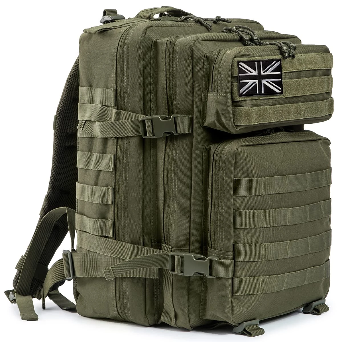 QT&QY 45L Military Tactical Backpacks Molle Army Assault Pack 3 Day Bug Out Bag Hiking Treeking Camouflage Hunting Rucksack